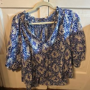 Blue and Purple Free People Blouse